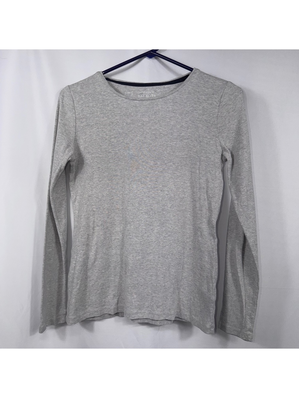 Talbots Tee XS Gray Cotton Long Sleeve Top